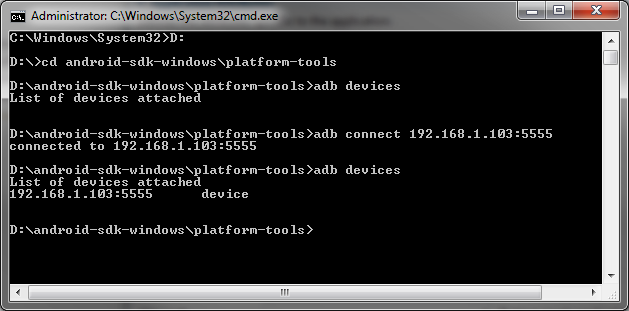 Command Prompt and adb