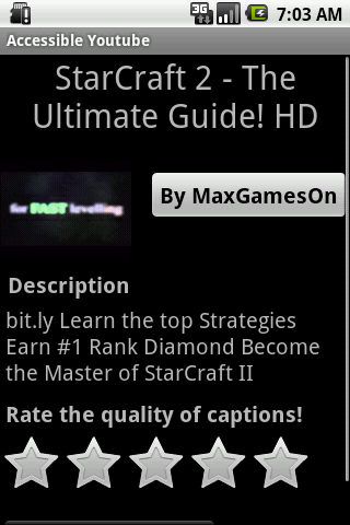 Accessible Youtube descriptions